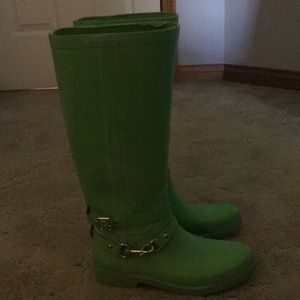 Green coach boots/rain boots